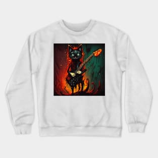 Cat Rock On metal Crewneck Sweatshirt